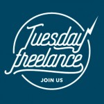 logo Tuesday Freelance bleu canard, style hipster.
