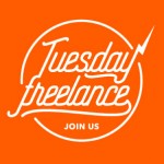 logo Tuesday Freelance orange, style hipster.